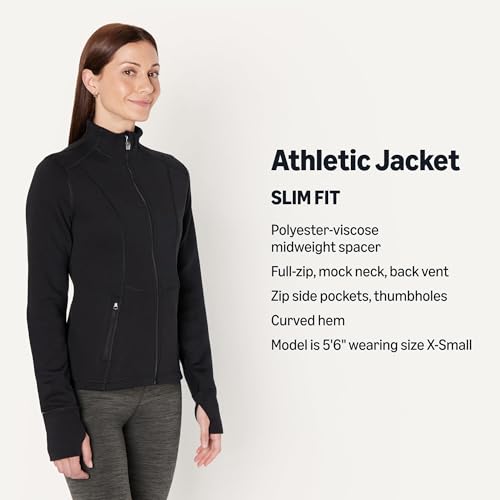 Women's Active Slim-Fit Zip Through Jacket - Large / Black