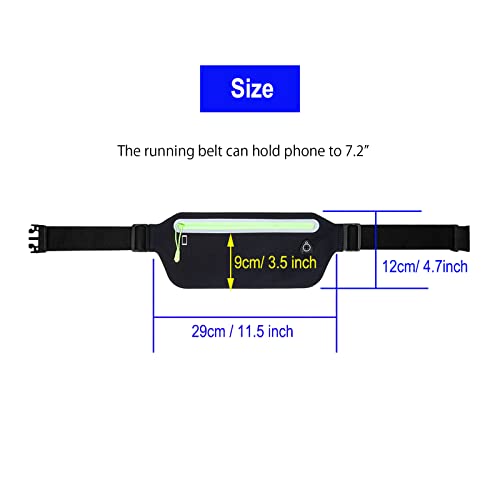 Slim Running Belt - Waterproof Fanny Pack Waist Pouch - Black