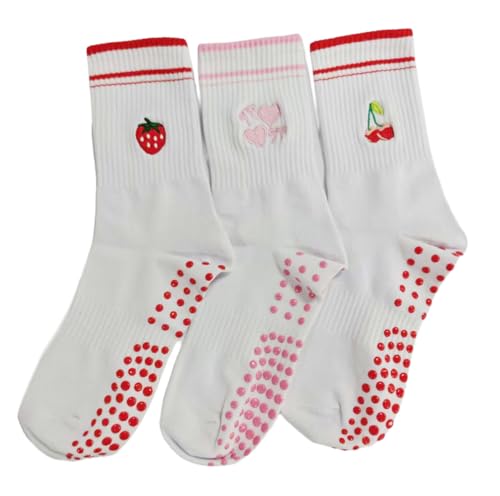 Non-Slip Pilates Socks for Women - Grippy Yoga Crew Sock - One Size