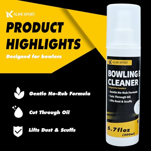 Bowling Ball Cleaner Spray with Microfiber Towel - Removes Oil, Dust