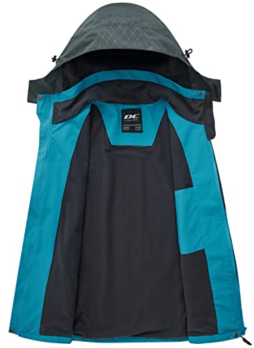 Diamond Candy Women's Waterproof Hooded Rain Jacket - X-Large Blue