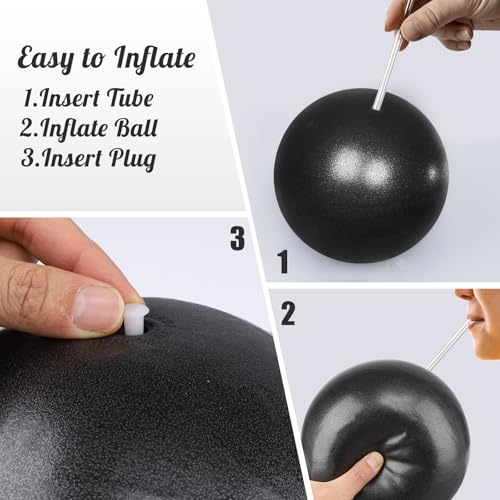 9-Inch Small Pilates Ball for Core Training and Yoga - Black