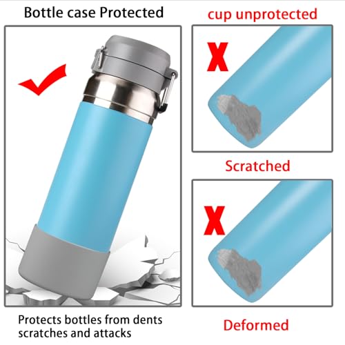 Silicone Boot Sleeve for Stanley Water Bottles - Gray, 2 Pcs