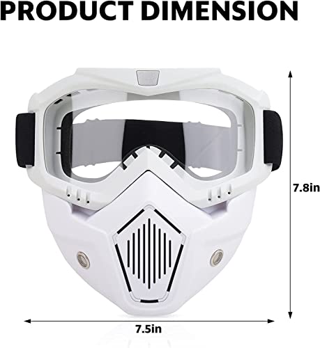 Tactical Airsoft Mask with Goggles - Black Detachable Design