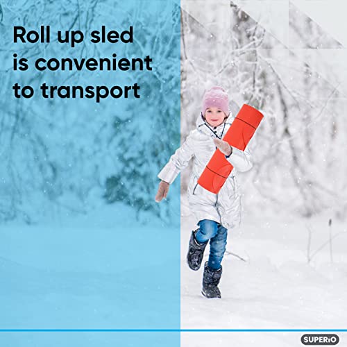 Snow Slider Mat - Flexible Snow Sled for Kids & Adults 54" - Red