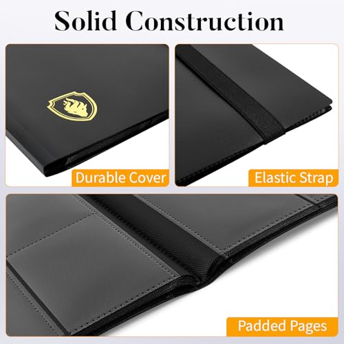 Heavy Duty Card Binder, Fabmaker 9 Pocket Trading Binder for 360 Cards
