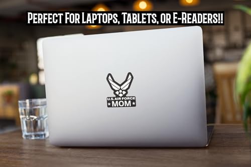 Air Force Mom Vinyl Decal Sticker - 2 Pack (White, 2-3 x 2.9 inch)