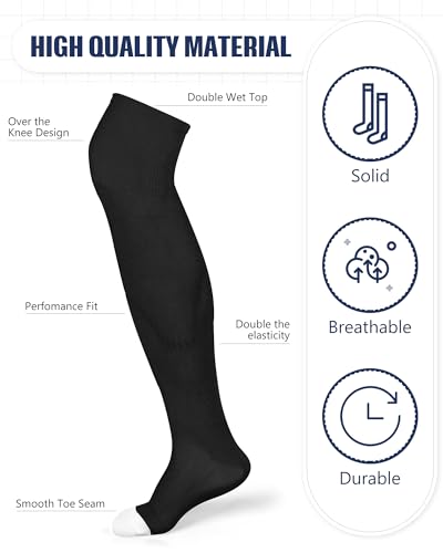 High Football Socks - X-Large Black and White