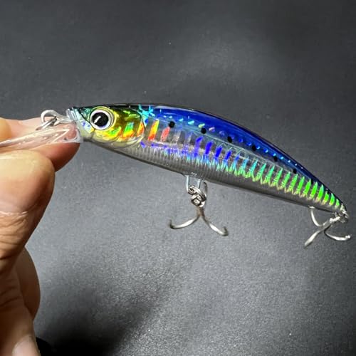 Proaovao 4.13'' 0.92oz Bionic Fishing Lures Set for Bass & Perch - Heavy Sinking Wobblers