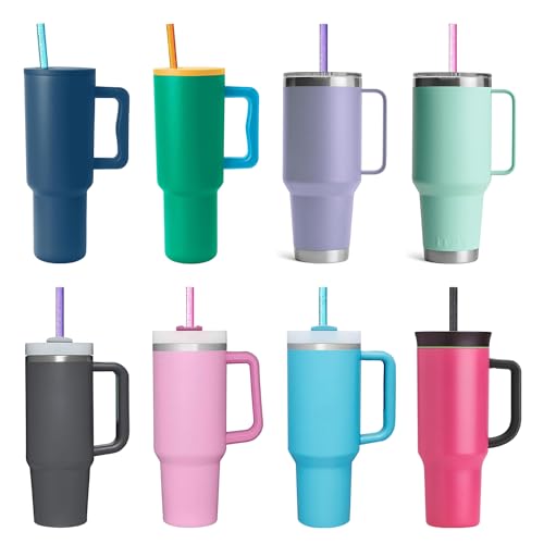 Reusable Straws for Stanley Cup - 10 Pack Long Color Straws (30oz/40oz/64oz)