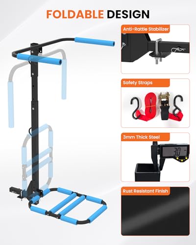 Upgraded RV Hitch Mount Kayak Rack for 2 Kayaks - 12 FT