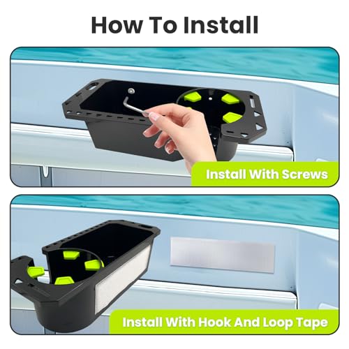 Gocozer Black Boat Cup Holder with Rubber Tab | Universal Marine Storage Organizer - 1 Piece