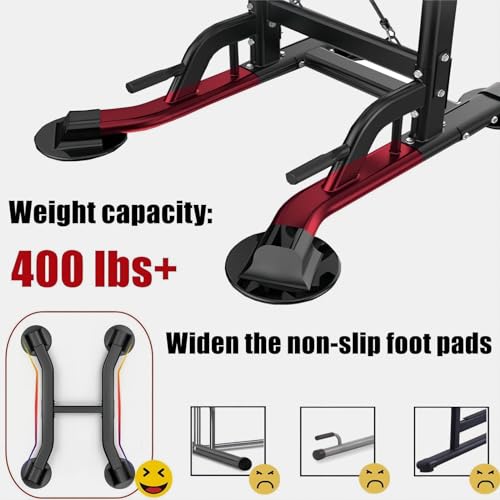 Power Tower Pull Up Bar - Adjustable Height Dip Station - Black-02