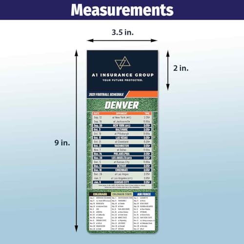 2026 Denver Pro Football Schedule Magnets - 100 Pack