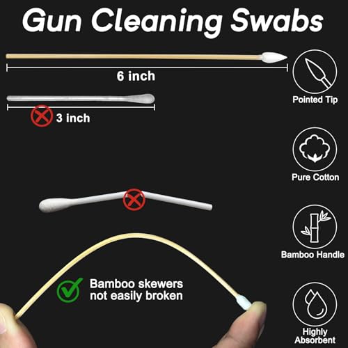 Gun Cleaning Kit: 300 Lint-Free Patches and 50 Pointed Swabs