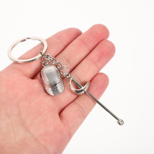 Fencing Keychain Metal Ring Charm - Sport Fan Gift A