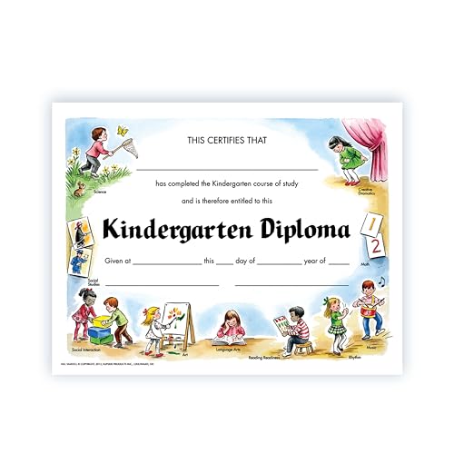 Kindergarten Diplomas - Customizable Graduation Certificates, 30 Pack