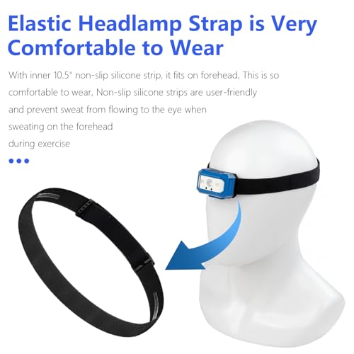 Elastic Headlamp Strap Replacement - Comfortable 1" Headband
