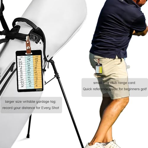 Golf Club Distance Range Cards with Holder - Back Writable