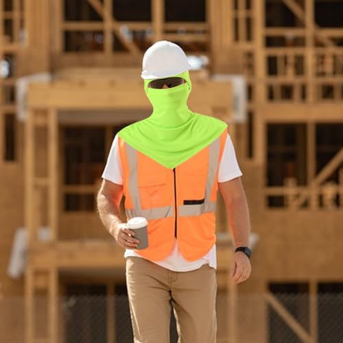 Summer Balaclava UV Protection Face Mask - Green Polyester