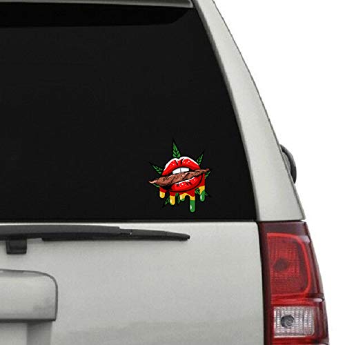 Weed Leaf Vinyl Sticker Decal - 4 Inch UV Resistant - 2 Pack