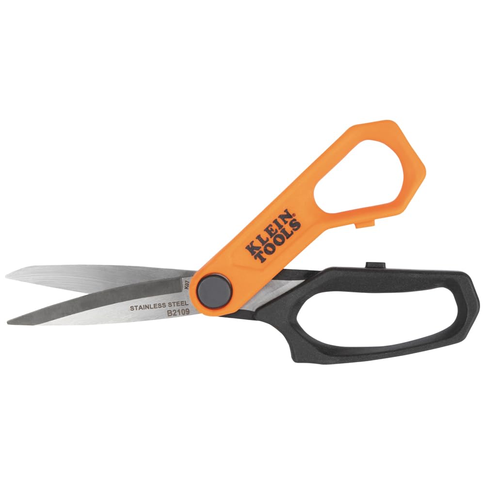 Klein Tools B2109 Heavy Duty Scissors, Multipurpose Utility Shears for Cutting Fabric, Cardboard, Plastic, Metal and More, Stainless Steel, 9-Inch