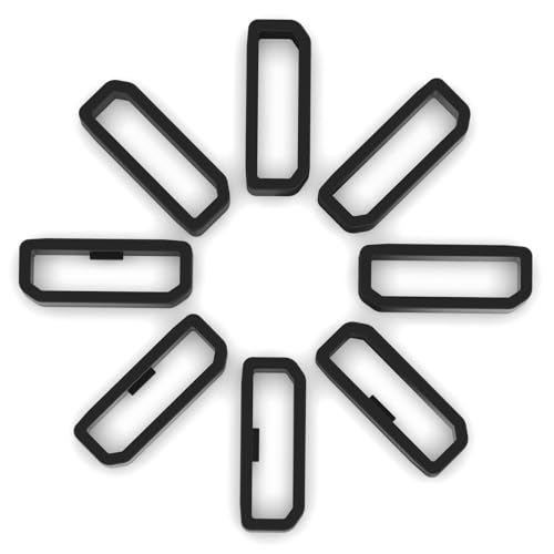 22mm Silicone Watch Band Keeper Loops - 8 Pack Replacement Rings