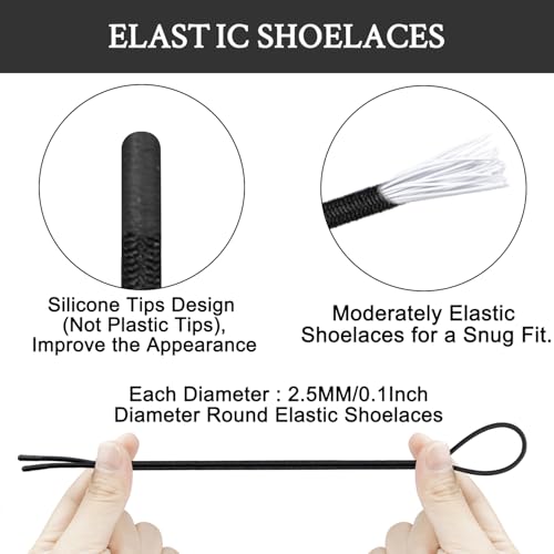 Replacement Shoelaces for On Cloud Shoes - Black, 28 Inch