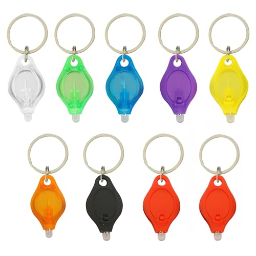 9-Pack Mini LED Keychain Flashlights - 1.6" Ultra Bright Pocket Penlights