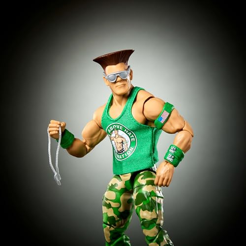 WWE John Cena as Guile Action Figure - Street Fighter Crossover, 6-inch Collectible Toy