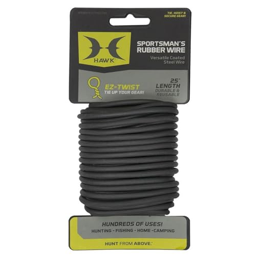 Durable 25' Rubber Wire - Reusable, Knot-Free Design, 40 LBS Capacity - One Size