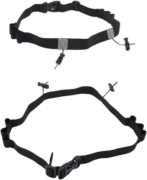 Leadigol Race Number Belt - Reflective Running Bib Holder with 6 Gel Loops | 2-Pack for Triathlons & Marathons