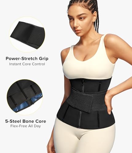 Waist Trainer for Women - Sauna Waist Trimmer, Medium Blue