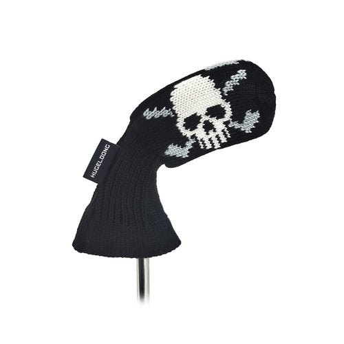 HUGELOONG Golf Skull Golf Iron Head Covers Set 11PCS (3,4,5,6,7,8,9.A,P,S,L) with Light Gray No. On Top, Golf Headcovers Suitable for Right & Left Handed Golfer-Black/White/Light Gray