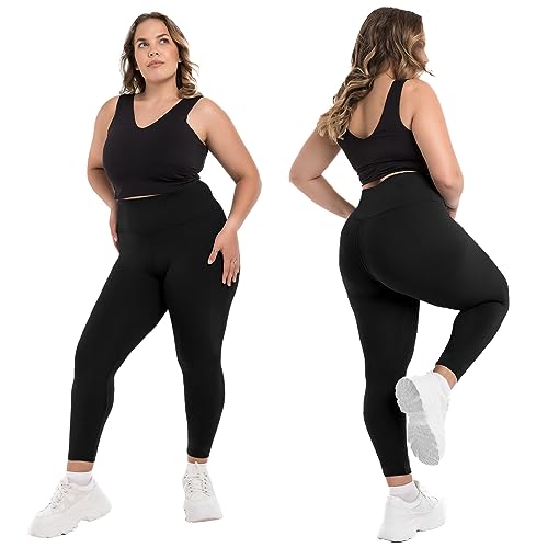 Walifrey 4X-Large Pink Buttery Soft High-Waist Plus Size Leggings for Women
