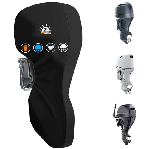 Zettum 100-140 HP Outboard Motor Cover 600D Waterproof Heavy-Duty Fade-Resistant