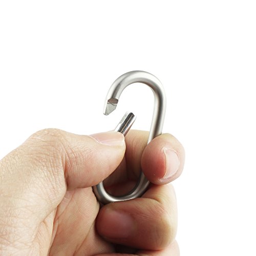 Aluminum Oval Carabiners Clips - 6 Pack Grey Keyring Hooks