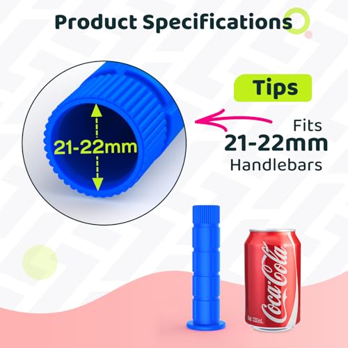 Soft Bike Handlebar Grips for Kids - Blue, 4.9" Length