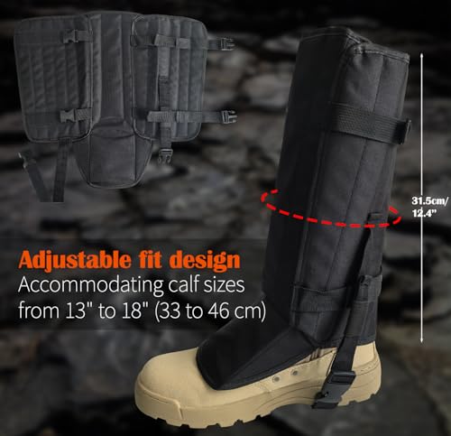 Adjustable Snake Proof Gaiters for Men & Women - Leg Guards