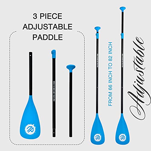 3-Piece Adjustable Kayak Paddle - Lightweight Blue Oars