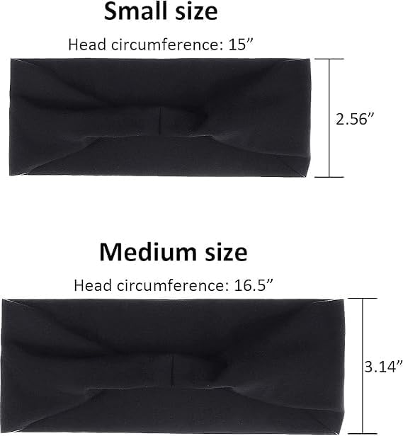 Moisture-Wicking Sports Headband for Kids - Medium Size Black
