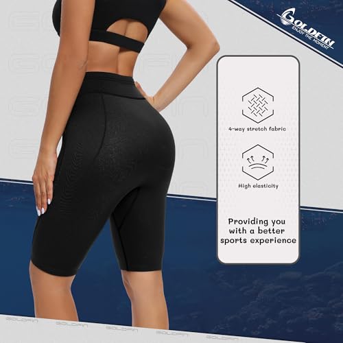 GoldFin Women's 2mm Neoprene Wetsuit Shorts - Black, Medium