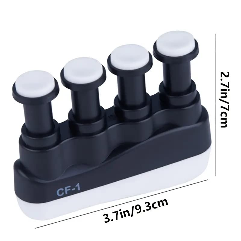 Finger Strengthener Hand Grip Trainer - Black & White - Improve Flexibility & Strength for Musicians