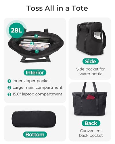 Women's Tote Bag with Zipper - Versatile Work & Travel Tote