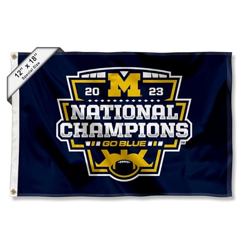 Michigan Wolverines 2023 CFP National Champions Boat/Golf Flag - 12x18