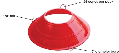 Kwik Goal Mini Disc Cones - Set of 25 Durable Training Markers for Sports Practice