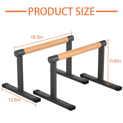 Wooden Parallel Dip Bar with Beech Handles for Push-Ups & Gymnastics