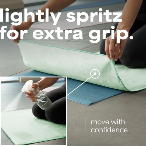 Microfiber Yoga Mat Towel - Sage Green, 26.5" x 72", Quick-Dry