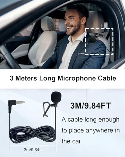 Car Microphone with 2.5mm Adapter - Omnidirectional, 3m Cable