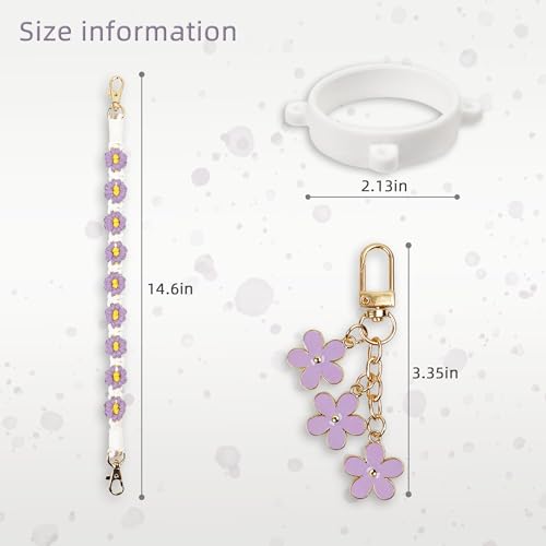 Owala Water Bottle Handle Strap & Charm Set - Purple